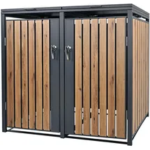 ML-Design Mülltonnenbox 2er 132 x 80 x 116,3 cm anthrazit-eichenoptik