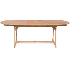 Beliani Gartenmöbel Set hellbraun 8-Sitzer Auflagen Terrasse Outdoor Landhaus -