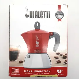 Bialetti Moka Induction 4 Tassen rot/silber