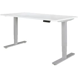 Kadima Design Elektrisches Schreibtischgestell mit Memory-Funktion, robust. Silber, 105x70x63 cm