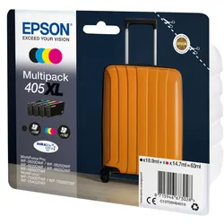 Epson 405XL Tintenpatronen 4er-Pack 4x Farben DURABrite Ultra Für Kompatibilität, siehe Artikel-Beschreibung | 4x Tintenpatronen: Schwarz, Magenta, Ge