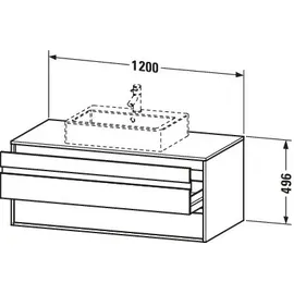 Duravit Waschtischunterschrank 2 Auszüge 120 x 49,6 x 55,1 cm Grau Matt
