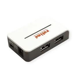 Roline USB 2.0 Hub Black and White, 4 Ports, mit Netzteil