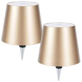 ideoon lights Akku Flaschenlampe Gold 2 St.