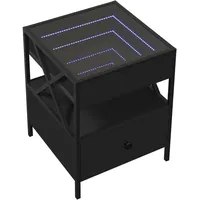 VidaXL Nachttisch mit Infinity-LED Schwarz 40x40x51 cm