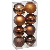 Atmosphera FEERIC Lights & Christmas Colorama Weihnachtskugeln, 8 Stück, aus Kunststoff, Durchmesser 7 cm