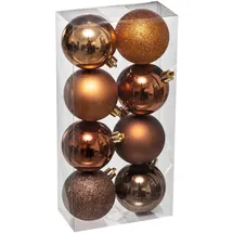 Atmosphera FEERIC Lights & Christmas Colorama Weihnachtskugeln, 8 Stück, aus Kunststoff, Durchmesser 7 cm
