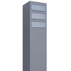 Bravios Briefkasten Briefkastenanlage Monolith for Three Grau Metalli