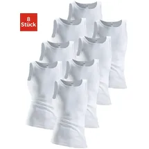 CLIPPER Unterhemd, (8 St.), aus Doppelripp, Tanktop, Unterziehshirt Clipper weiß