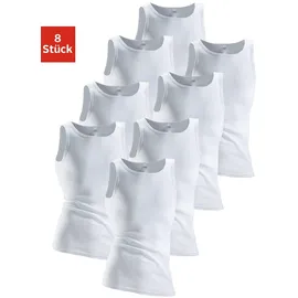 CLIPPER Unterhemd, (8 St.), aus Doppelripp, Tanktop, Unterziehshirt Clipper weiß