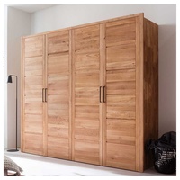 Pharao24 Kleiderschrank Zimarena aus Massivholz braun 255 cm x 221 cm x 65 cm