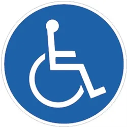 Aufkleber Rollstuhlfahrer, Folie, Ø 200 mm