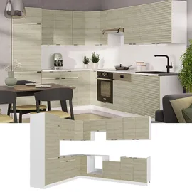 Vicco Winkelküche Fame-Line L-Form 227 x 287 cm Eiche/Weiß