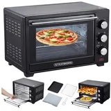 Steinborg Minibackofen 25 Liter | Pizzaofen | 3 in 1 Backofen Backofen mit Umluft 1600 Watt