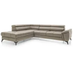 Ecksofa Mocca Leder Braun