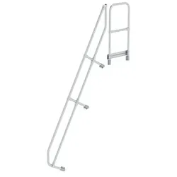 Handlauf Aluminium für Treppe 60° mit Plattform Stufenanzahl 10