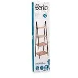 Berilo, Badezimmerregal, Leiterregal 4 Böden Bambus schwarz