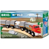 Ravensburger BRIO World - Trains of the World Santa Fe Zug - Spielzeugzug Holzeisenbahn Zubehör - Eisenbahn Spielzeugzug für Kinder ab 3 Jahren