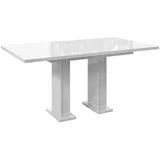 designimpex Esstisch Design Tisch PA-333 Weiß Hochglanz ausziehbar 120-160 cm Esszimmer weiß