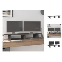 VidaXL Monitorständer Grau 100x27x15 cm Massivholz Kiefer