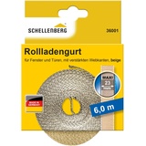 SCHELLENBERG Rolladengurt 23 mm x 6,0 m System MAXI, Rollladengurt, Gurtband, Rolladenband, beige