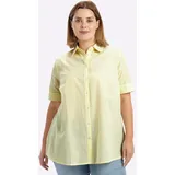 sheego Kurzarm-Bluse Gelb/Weiß 52