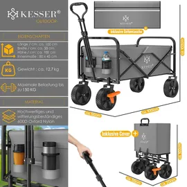 Kesser Bollerwagen faltbar ohne Dach grau