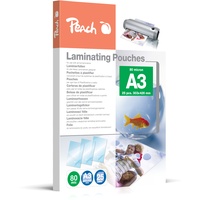 Peach Laminierfolie A3 | 80 mic | 25 St. | glänzend | Premiumqualität für beste Laminierergebnisse | geeignet für alle Laminiergeräte | PPR080-01