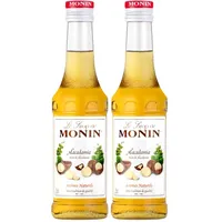 Monin Sirup Macadamia (1 x 0,25 l) - Macadamia Sirup für Kaffee, Latte Macchiato, Cappuccino & Cocktails – Nussiger Getränkesirup für Desserts, Barista & vegane Kreationen (Packung mit 2)