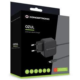 Conceptronic OZUL04BE 67W GaN USB PD Charger Built-in USB-C Netzeil