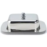 Echtwerk Butterdose aus Edelstahl 18,5x12,2x7,0 cm Silber-Edition,