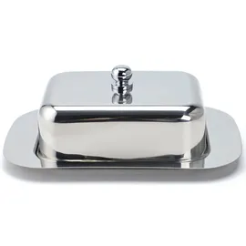Echtwerk Butterdose aus Edelstahl 18,5x12,2x7,0 cm Silber-Edition,