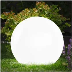 LED Solar Steckleuchte, Kugel Design, weiß, 25 cm
