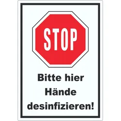 Bitte hier Hände desinfizieren Aufkleber A3 (297x420mm)