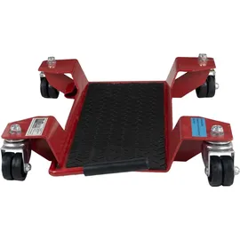 Baumarktplus Rangierhilfe für Motorrad mit Ständer rot 54x19 cm Last bis 250kg Rollwagen Rangierplatte