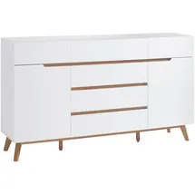 Sideboard 169 x 101 x 40 cm Weiß / Eiche
