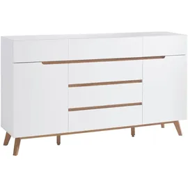 Sideboard 169 x 101 x 40 cm Weiß / Eiche