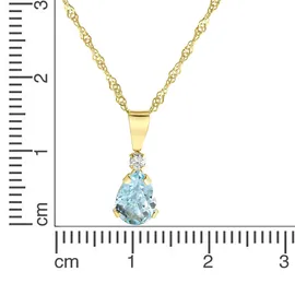 Fascination by Ellen K. Kette mit Anhänger 375 Gold mit Blautopas (beh) und Zirkonia weiß / Gold