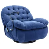 Odikalo Massagesessel Liegestuhl Massagestuhl gepolstert Sessel Loungesitz Blau/Weiss/Grau blau