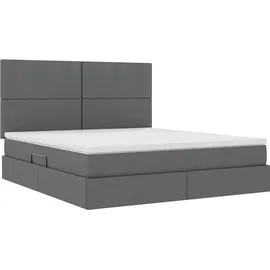 vidaXL Bett mit Stauraum und LED Dunkelgrau 160 x 200 cm