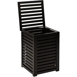 Five - 65-Liter-Wäschekorb aus Holz in Schwarz