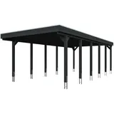 SKANHOLZ Friesland Flachdach Carport 4,02 x 8,60 m anthrazit inkl. Pfostenanker