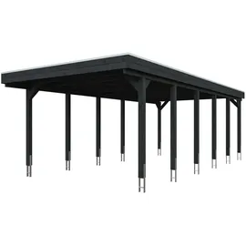 SKANHOLZ Friesland Flachdach Carport 4,02 x 8,60 m anthrazit inkl. Pfostenanker