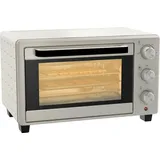 Homcom Mini Backofen 21L Pizza-Ofen, Miniofen inkl. Backblech, Grillrost und Krümmelblech, 1400W Tischbackofen mit 1h Timer, 100-230 °C, Metall,