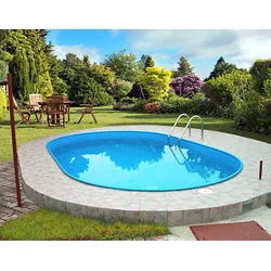 Ovalpool SUMMER FUN "BODRUM", weiß, B:300cm H:120cm L:490cm, Schwimmbecken, inkl. Bodenschutzplane