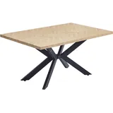 Home Deluxe Esstisch Eckig AVENCIA inkl. Sternfuß - 160 x 100 cm - versch. Ausführungen | Fishbone Oak