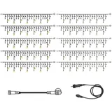 StarTrading SYSTEM 24 KOMPLETT SET 30m LED Lichtervorhang Eisregen Icicle Flash F Dachrinne