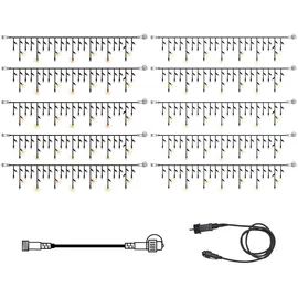 StarTrading SYSTEM 24 KOMPLETT SET 30m LED Lichtervorhang Eisregen Icicle Flash F Dachrinne