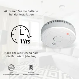 ELRO Optischer Rauchmelder Weiß inkl. Wechselbarer 1 Jahres Batterie 10 St.