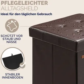 CASARIA Faltbarer Sitzhocker mit Stauraum 2er Set Braun
